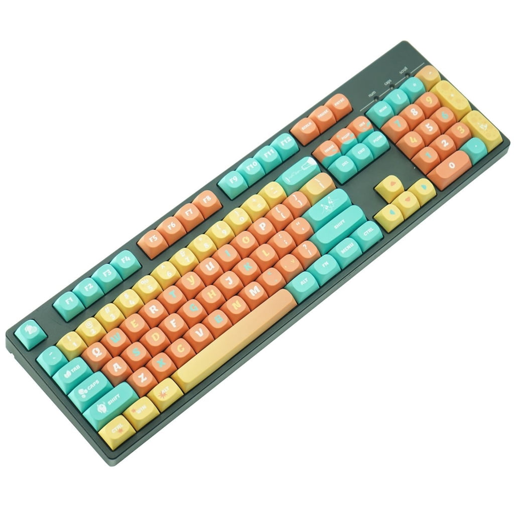 Orange Theme Keycaps Thick PBT Heat Sublimated for Mechanical Keyboards Personalizing Typing Experience