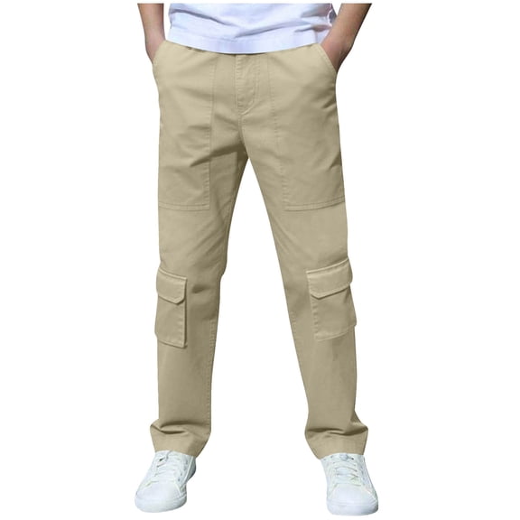 Fjofpr boys pants boys clothes Boys' Solid Color Long Pants Children's Casual Versatile Pants Children's Outerwear Pants