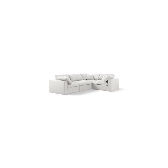 Meridian Furniture Serene 114" Linen Fabric Modular Sectional in Cream