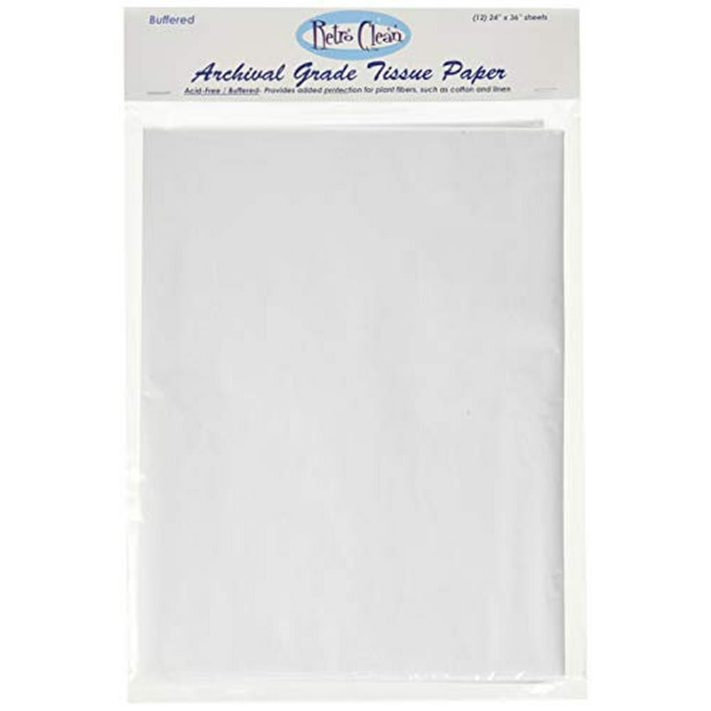 Retro Clean Archival Grade Tissue Paper, Buffered, 24Inch by 36Inch