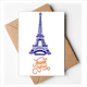 thumbnail image 1 of Torre Eiffel silueta Francia Paris Nota en blanco del sobre de la tarjeta de agradecimiento, 1 of 4