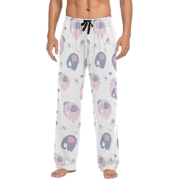 GZHJMY Elephant Pajama Pants for Men, Lounge Pants Lightweight Men Pajama Bottoms with Drawstring Pockets, Christmas New Year Birthday Gifts, Medium