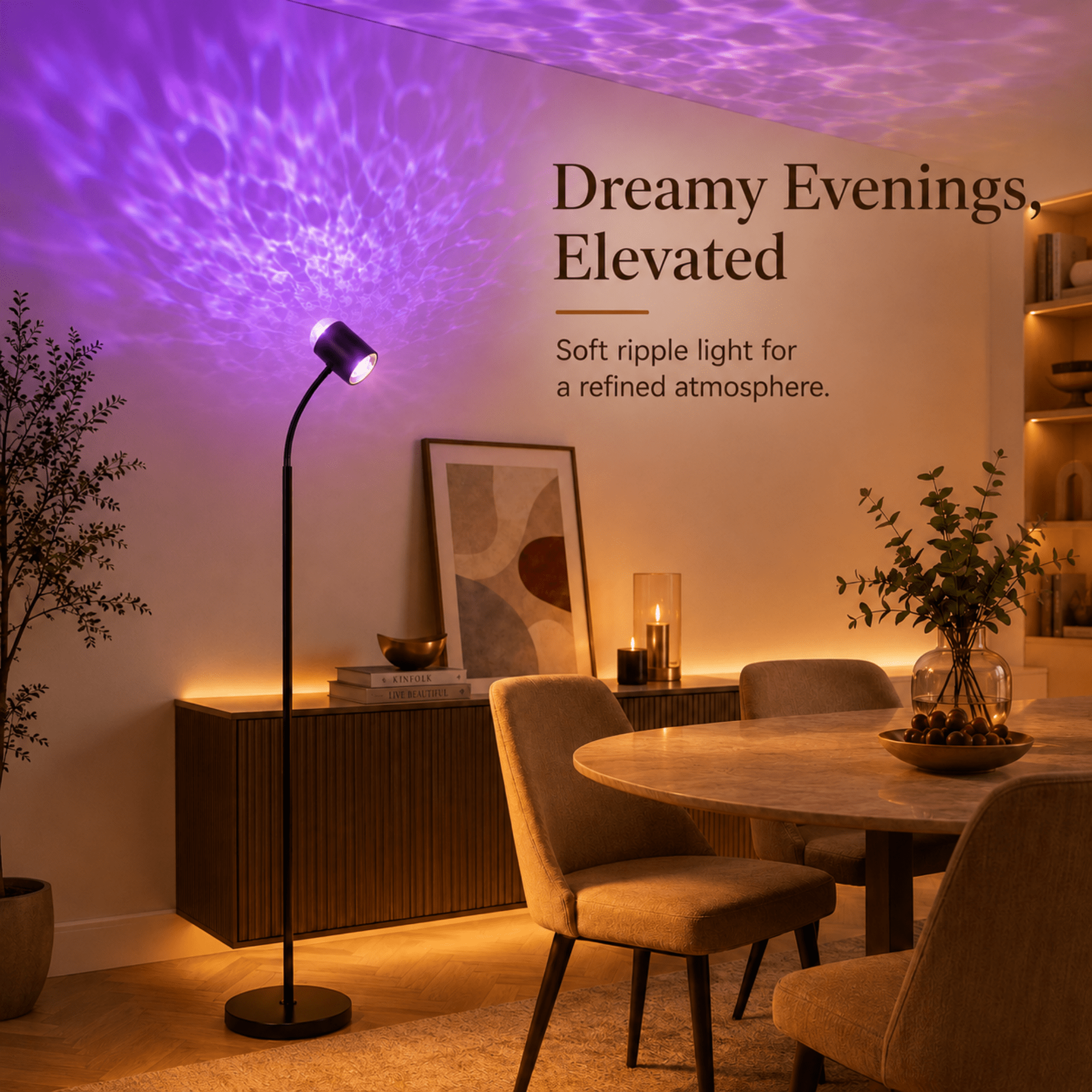 MEHOOM Sunset Standing Floor Lamp Projection with Ocean Wave, 360° Rotation Floor Lamps for Bedroom, Photography Selfie Party Home Living Room Bedroom Decor, Gifts Idea for Girls Women(127Colors)