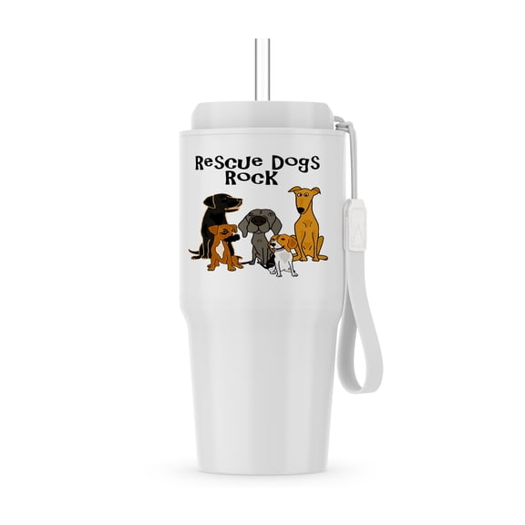 Funny Cute Rescue Dogs Rock Cartoon, 20oz Tumbler