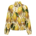 thumbnail image 5 of Jackets for Women Winter Coat Jackets Flannel Stand Collar Jacket(Lemons And Leaves Pattern,Size:S-4XL), 5 of 7