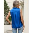 thumbnail image 5 of Zeagoo Satin Blouses for Women Silk Button Down Shirts Sleeveless Office Casual Tank Tops, 5 of 5