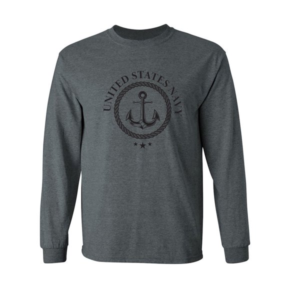 US Navy Anchor Crest Adult Long Sleeve T-shirt