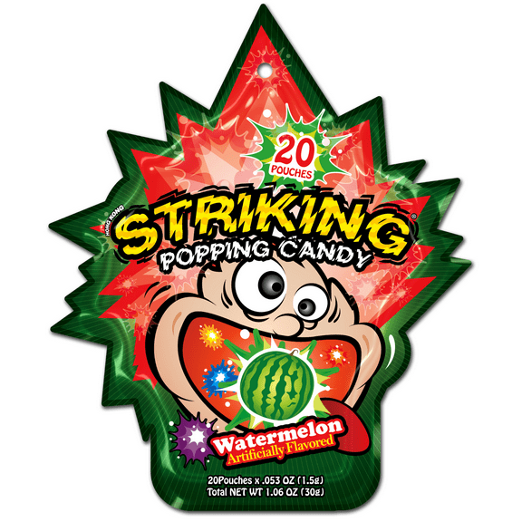 Striking popping candy - Watermelon (20 Pouches) 30g - 4 Packs