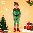 thumbnail image 2 of KHONTS Kids Christmas Elf Holiday Outfits Dress and Hat Sock,5 Piece, 2 of 4