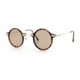 thumbnail image 5 of Vintage Retro Style Small Circle Lens Urban Normcore Luxe Hipster Sunglasses Gold Tortoise - Brown, 5 of 8