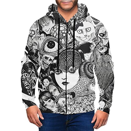 Anime Terrible Junji Ito Uzumaki & Tomie Full Zip Hooded Boys