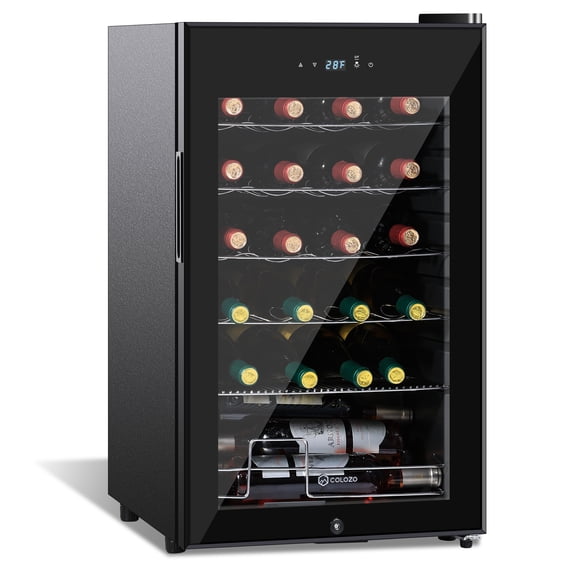 Colozo 17 Inch Wine Fridge Cooler, Under Counter Beverage Refrigerator Cooler with Adjustable Shelves