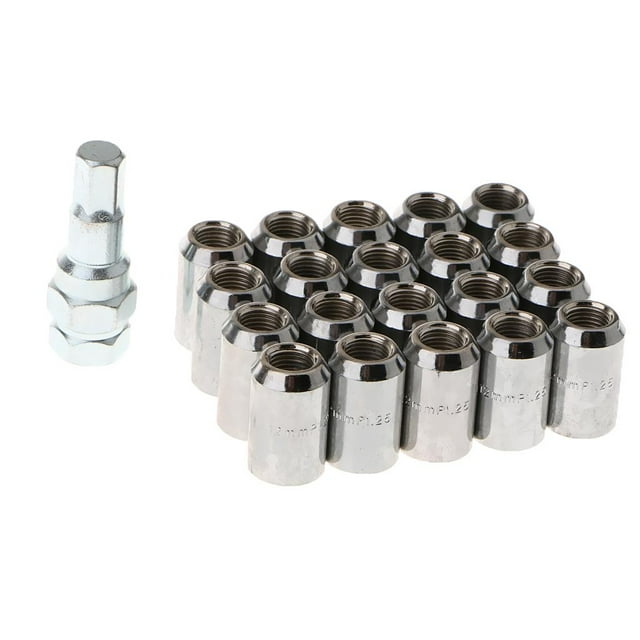 Tuercas de Rueda M12x1.25 31mm Cola Compuesto Plata Tuercas de lengüeta