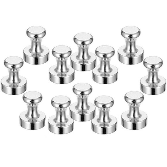 MYG for Neodymium Magnets Pin Board Magnet Set - Strong Cone Magnets for Whiteboard, Metal Surface, Arts & Crafts, DIY Projects - 10 Pack Silver Push Pin Magnets (12mm x 16mm)
