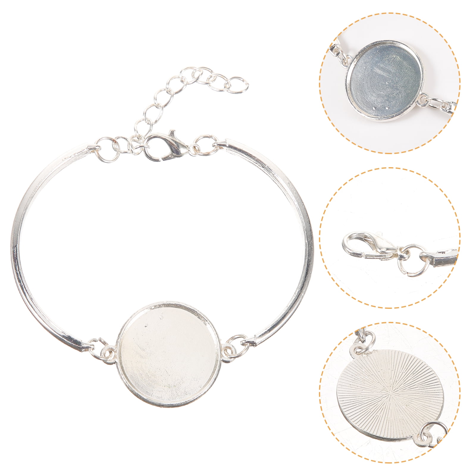 NUOLUX Sublimation Bracelet Blanks Bezel Bracelet Sublimation Bezel  Bracelet for Jewelry Making DIY Bracelets