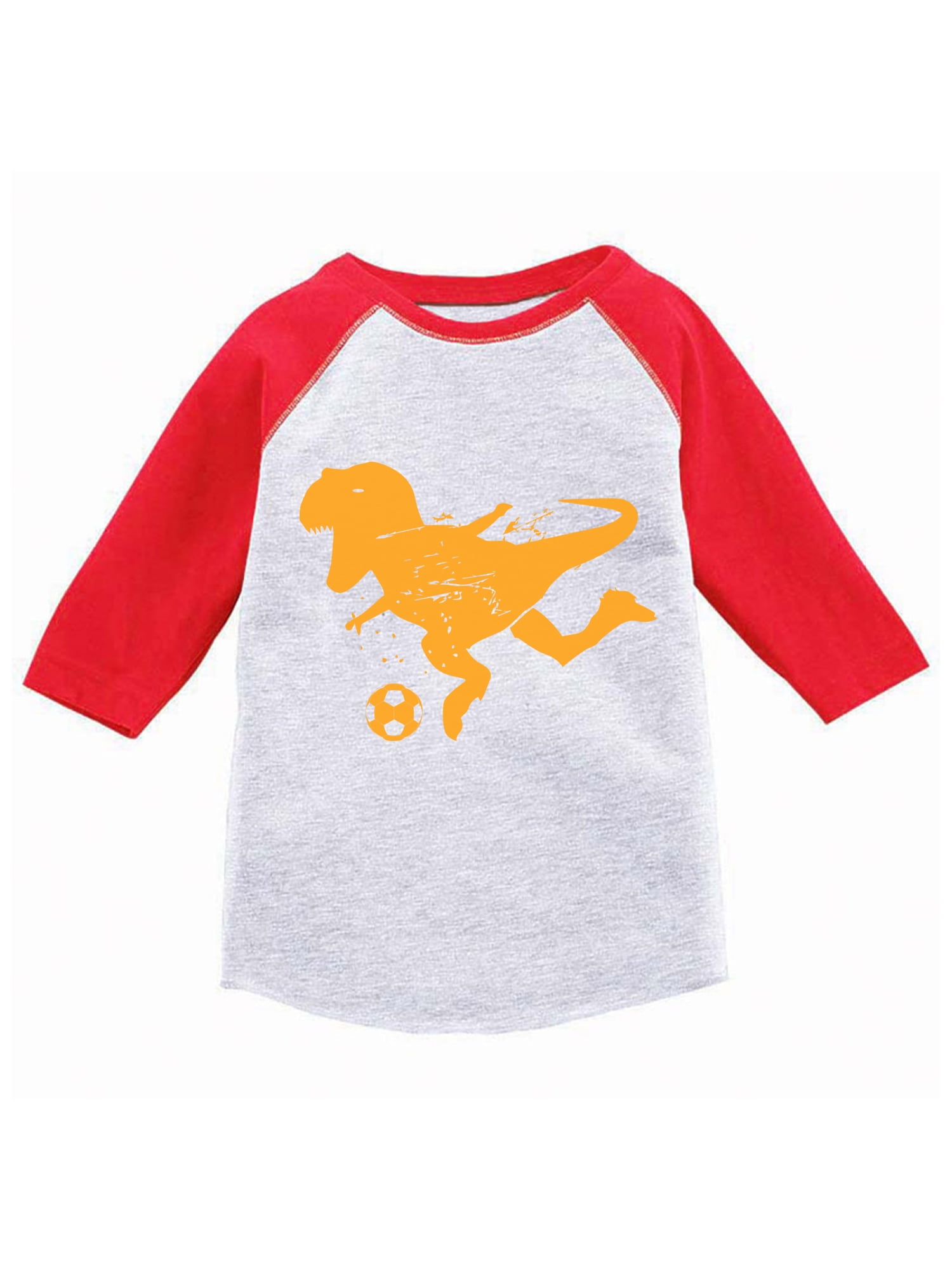 Soccer Dinosaur Toddler Raglan Kids Soccer Shirt Dinosaur Soccer Jersey Shirt