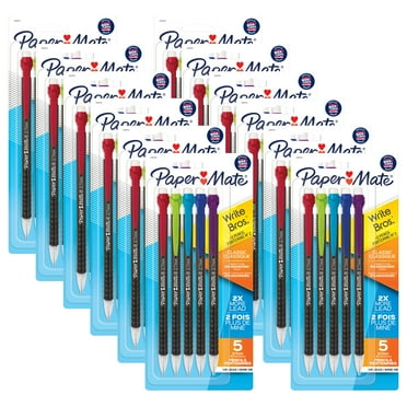 Paper Mate Write Bros Mechanical Pencil, 0.7mm, Assorted, 5 Per Pack, 12 Packs