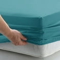 thumbnail image 2 of Smyrna Split King Size Bamboo Derived Rayon Sheets Set, Deep Pockets, Softer Than Cotton, Luxury Sheet Set, Moisture Wicking, No Fading, High Quality, Split King Size, Teal, 2 of 5