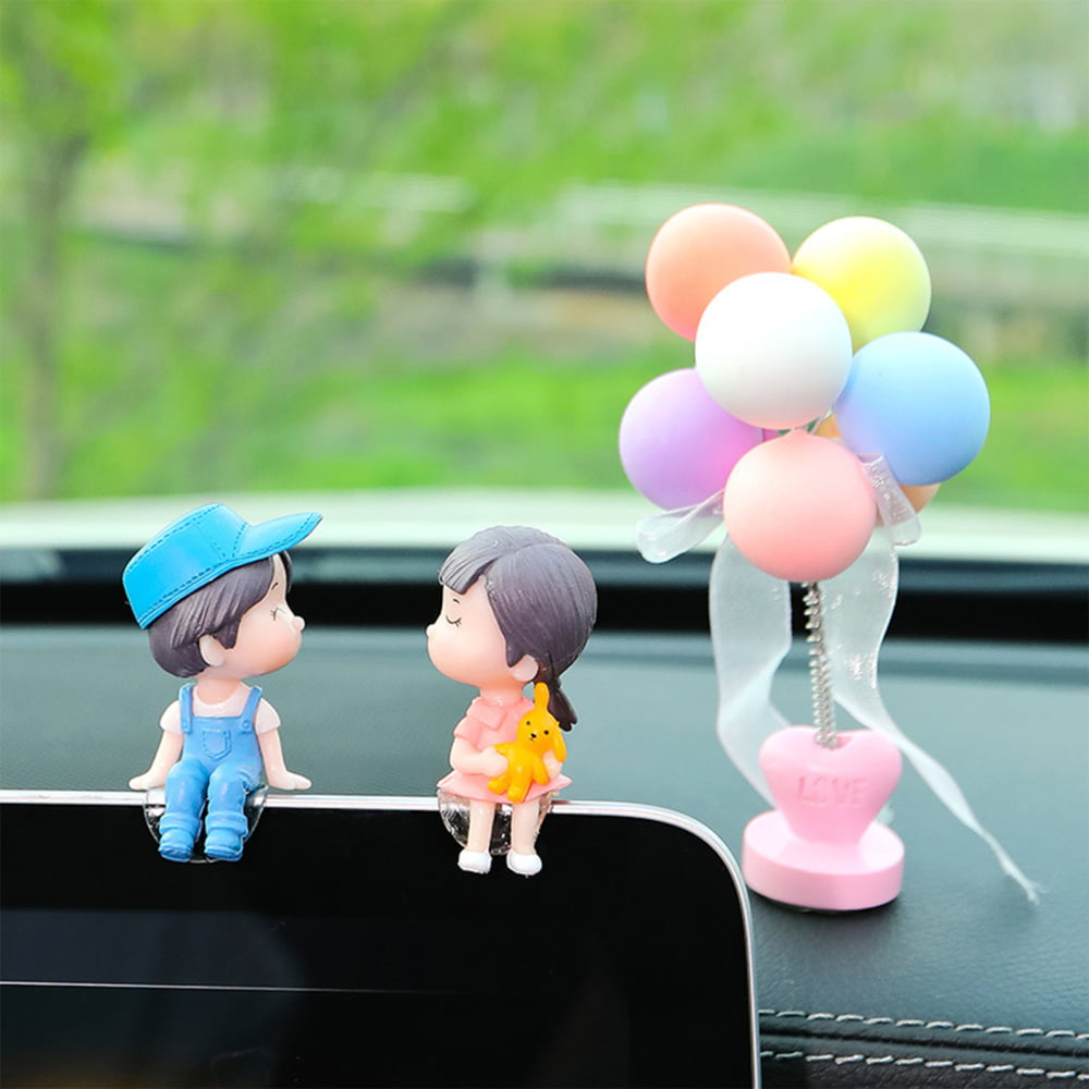 Car Ornament Cute Cartoon Couples Kissing Couple Figurines Balloon  Decoration 