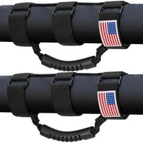 2-Pack Jeep Roll Bar Grab Handles with US Flag, Durable Metal Buckle for 1955-2023 Wrangler JL/JK/TJ/YJ & Gladiator Accessories