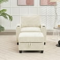thumbnail image 5 of JUSTLET Accent Chair with Storage Ottoman, Upholstered Armchair Single Sofa with Storage Space for Living Room Home Bedroom Office Reading Room, Beige, 5 of 8