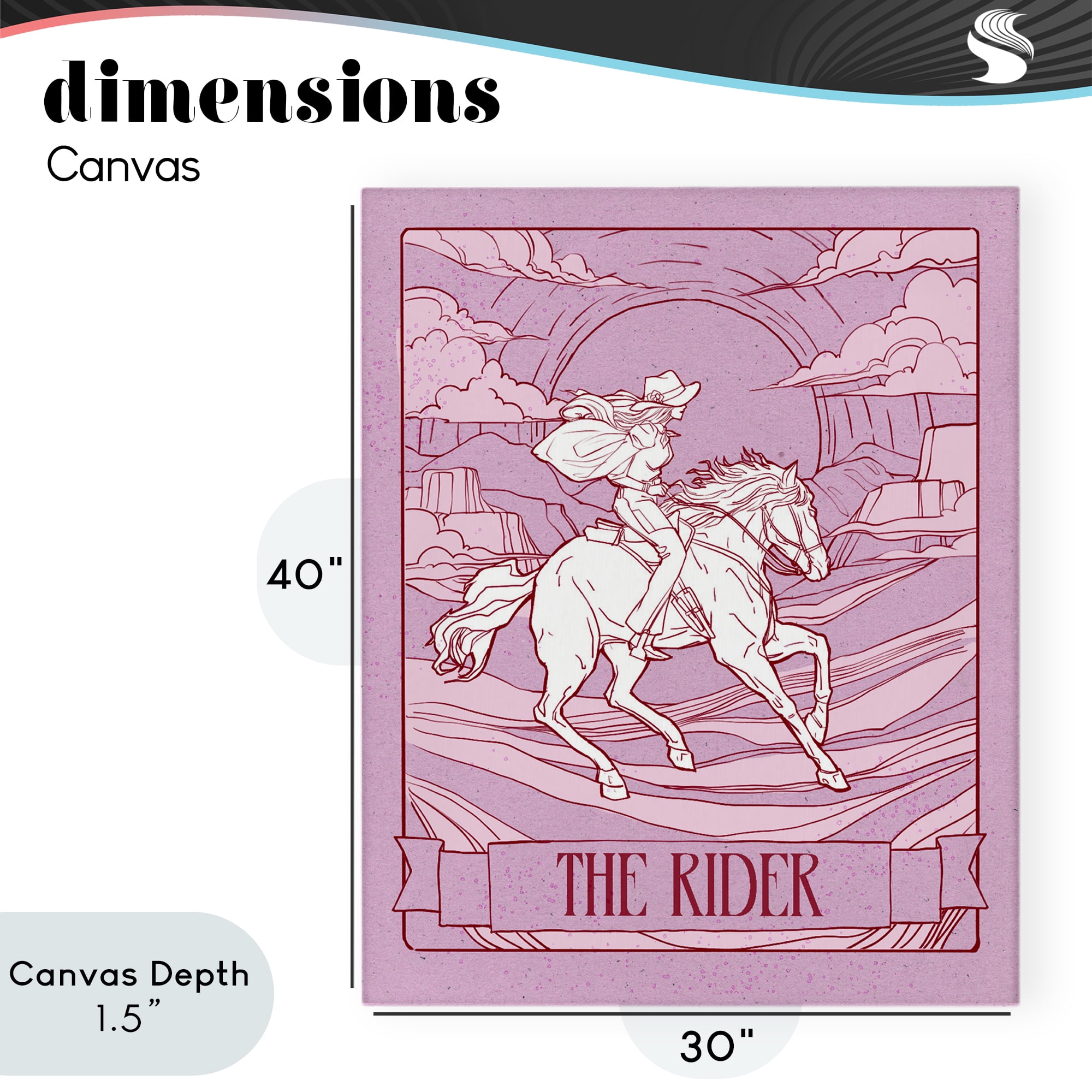 Stupell Industries Cowgirl Rider Tarot Card Canvas Wall Art, design by Ziwei Li