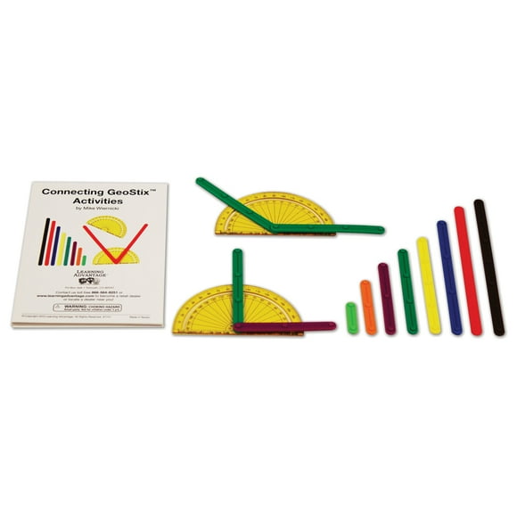 Geostix Basic Set - 80 Construction Sticks - 24 Activity Cards - 2 Protractors