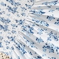 thumbnail image 4 of CYRBOKO Dresses for Girls, Floral Print Drawstring Bow Summer A-line Casual Dresses Light Blue Size 4-5 T, 4 of 6