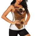 thumbnail image 2 of Balery Happy Fluffy Running Dog Camiseta sin mangas estampada ligera para mujer, tops de entrenamiento sin mangas, camisetas de yoga transpirables de secado rápido.-Medium, 2 of 7