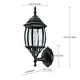 thumbnail image 5 of 1-Light 16.87-in Matte Black or White Outdoor Wall Lantern Sconce Black, 5 of 5