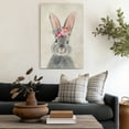 thumbnail image 4 of WFSposter Retro Bunny Rabbit Canvas Wall Art Country Animal Painting Cute Rabbit with Garland Wall Décor Home Artwork for Nursery Decor Bathroom Bedroom Kitchen Kid's Room Decoration 12x16in Framed, 4 of 7