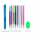 thumbnail image 3 of Juego de bolígrafos de gel borrables mágicos de 0,7 mm, 8 colores, varillas de recarga borrables, tinta de gel, bolígrafos retráctiles, varillas de mango lavables, 3 of 5