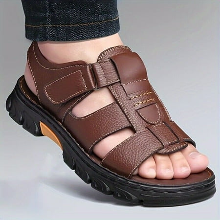 

Men s Sandals Leather Open Toe Beach Sandal Outdoor Summer Sport Sandal Non-Slip
