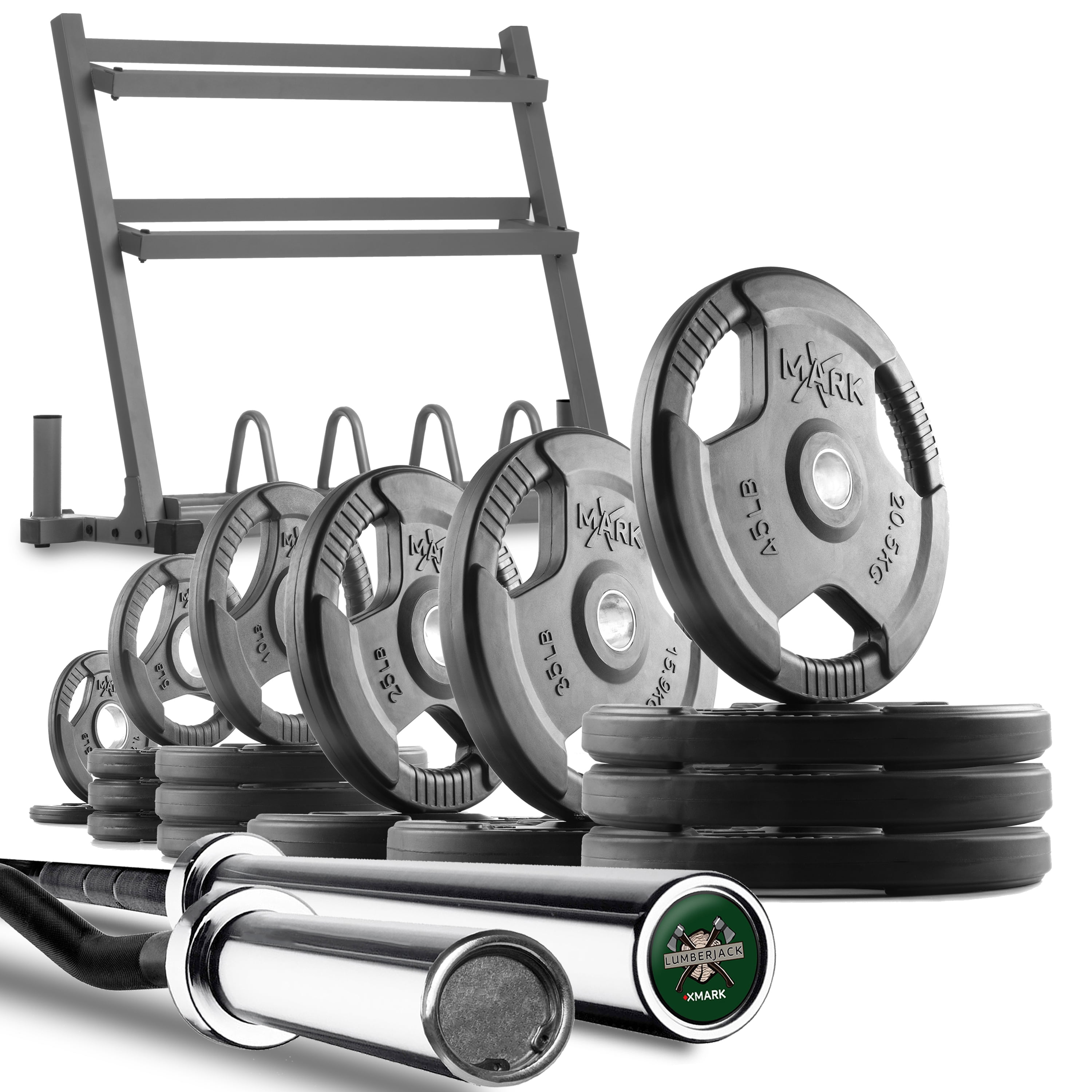 XMark LUMBERJACK POWERRACK, AllinOne Dumbbell, Plate and Bar Storage