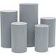 thumbnail image 1 of wonima02 Spandex Pillar Stand Covers for Metal Cylinder Pedestal Stands,Cylinder Spandex Pedestal Stand Cover Baby Shower Dessert Table Cover for Birthday Party Wedding (Grey,5PCS), 1 of 1