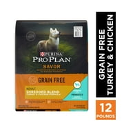 Purina Pro Plan With Probiotics, Grain Free, High Protein Dry Dog Food, SAVOR Shredded Turkey & Chicken, 12 lb. Bag