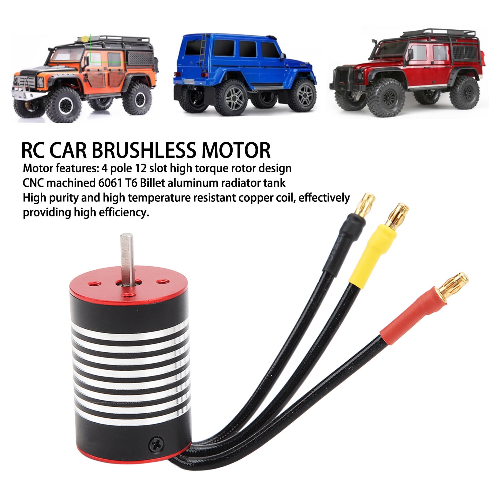 RC Car Brushless Motor, High Speed Brushless Motor 12 Slot For 1/12 RC
