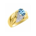 thumbnail image 3 of RYLOS Bagues pour Femmes Bague en Argent Plaquée Or 14K Pierre Précieuse Ovale 8X6MM et Diamants Design Classique Topaze Bleue de Décembre Bijoux pour Femmes Taille 9, 3 of 7