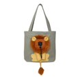 thumbnail image 3 of Daupanzees Pet Canvas Shoulder Carrying Bag,Portable Cute Canvas Tote Chest Tote Bag for Cats Small Pet,Gray, 3 of 5