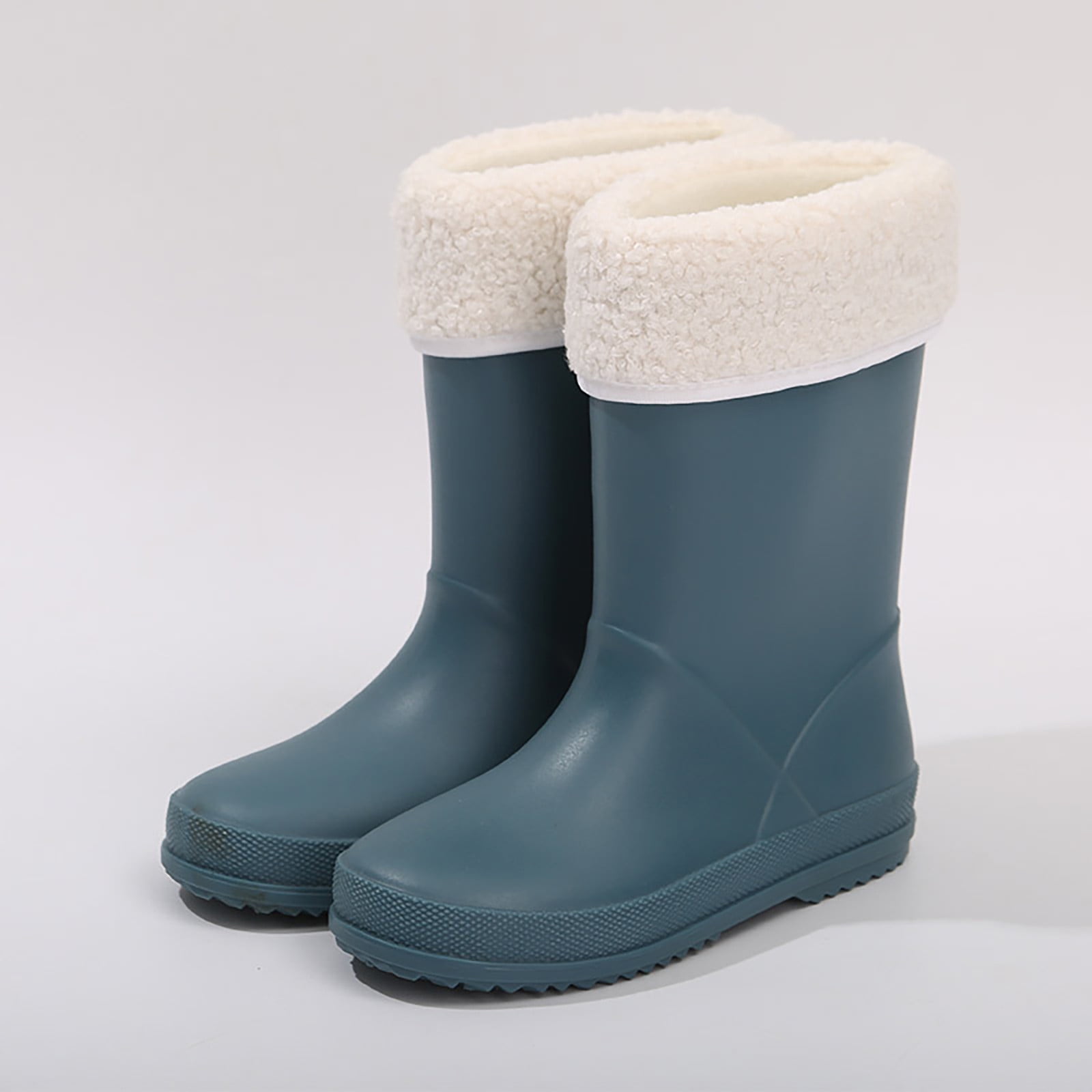 CHENge Rain Boots for Boys Girls Waterproofs Lightweight Comfortable Stretchy Spring Summer Fall Rainboots Navy Size 9-10 Years
