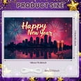 thumbnail image 2 of Neon Light Theme Happy New Year Banner Colorful Fireworks Celebration Banner City Night Backdrop Festive Festive Banner for New Year Party New Year's Eve Celebration Indoor Party, 2 of 9