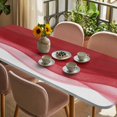 thumbnail image 3 of Red Ombre Waves Table Cloths for 8 Foot Rectangle Tables, Abstract Art Gradient Modern Patio Waterproof Elastic Fitted Tablecloths, Washable Rectangular Table Cover for Camping, 3 of 8