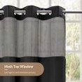 thumbnail image 5 of Barossa Design Waffle Weave Shower Curtain with Snap in Liner, Mesh Window, 71"W x 74"L, Black, 5 of 6