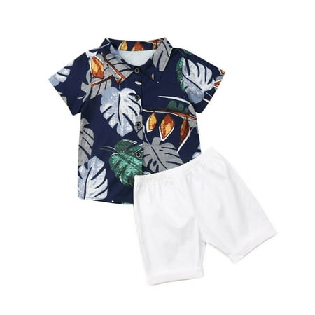 

Summer Baby Kids Toddler Boy Clothes Casual T-shirt Tops Shorts Beach Outfits