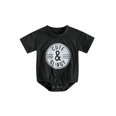 

MissiMae Letter Circle Print Romper Short Sleeve Round Neck Casual Playsuit for Baby Boys Summer 0-24M