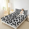thumbnail image 4 of jejeloiu Leopard Print Full Size Sheets,Cheetah Pattern Bed Sheets,White Black Sheet Sets For Girls Kids,Ultra Soft Home Decor,4 Pieces, 4 of 7