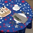 thumbnail image 5 of Patriotic 4th of July Tablecloth American Flag Round Tablecloth 60 Inch Independence Day Table Cloth for Farmhouse Kitchen Decor Polyester Fabric Blue Star Flag Table Covers for Party Outdoor Camping, 5 of 6