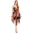 thumbnail image 5 of Sakkas Kiera Women's Tube Spaghetti Strap Floral Print Summer Casual Short Dress - B-Red - One Size, 5 of 5