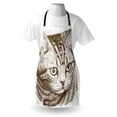 thumbnail image 3 of Cat Apron Portrait of a Kitty Domestic Animal Hipster Best Company Fluffy Pet Graphic Art, Unisex Kitchen Bib Apron with Adjustable Neck for Cooking Baking Gardening, Chocolate White, by Ambesonne, 3 of 3