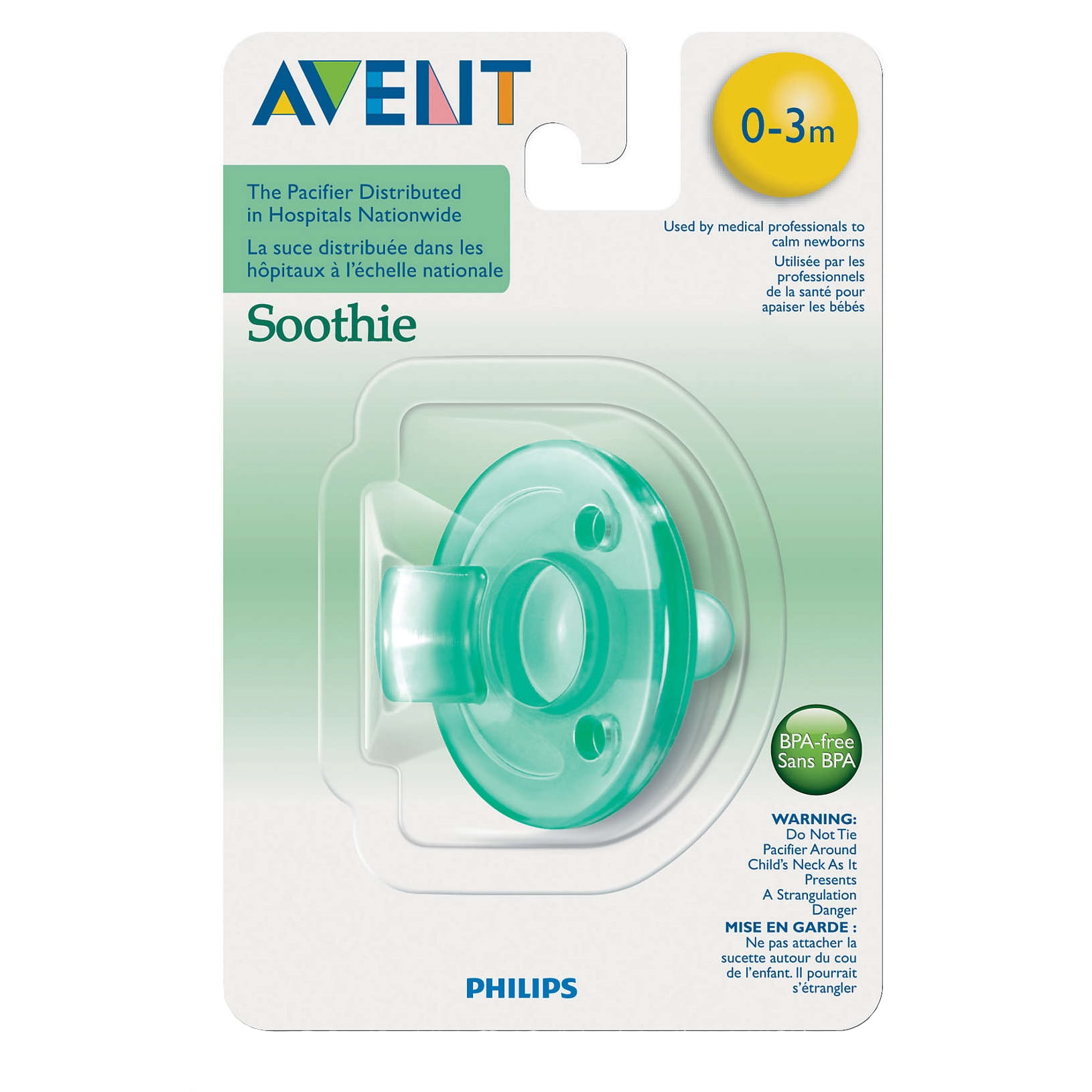 Philips Avent Soothie Pacifier 03 Months Green 1 Count Walmart